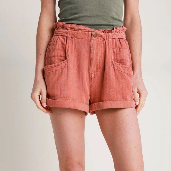 🆕FREE PEOPLE Topanga Cuff Shorts-Spice Route color - Picture 4 of 13